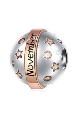 suitable teeny-tiny silver planet ball birthstone charm for babies 